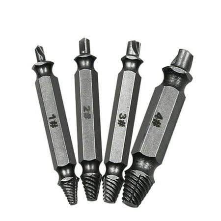 4Pcs Damaged Screw Extractor Speed Out Drill Bits Tool Set Broken Bolts Remover 